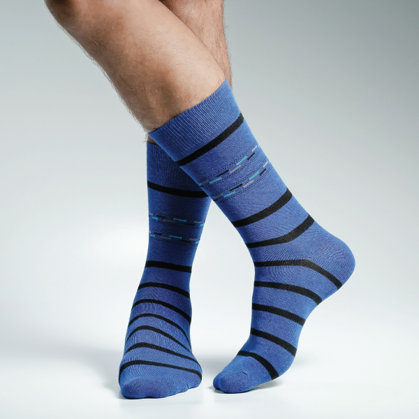 Blue Color Casual Long Socks [action-men-L-04blue]