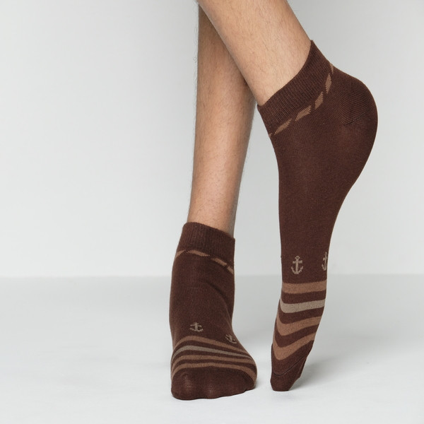 Chocolate Color Casual Spun  Polyester Socks [proman-men-A-03ch]