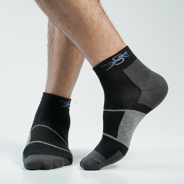 Black Color Casual Ankle Socks [speed-men-A-12bl]