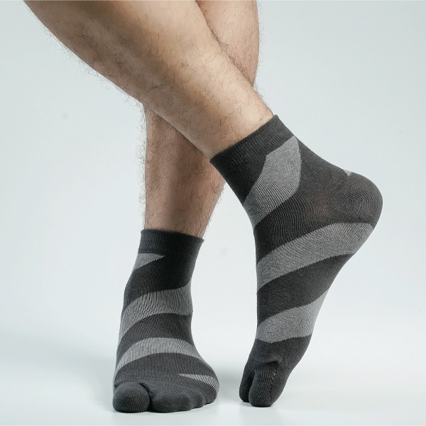 Charcoal Color Casual Finger Socks [mb189-men-finger-02chr]