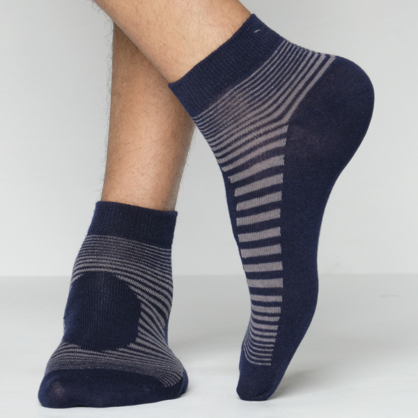 Navy Color Casual Spun Polyester Socks [sinf-men-A-04na]