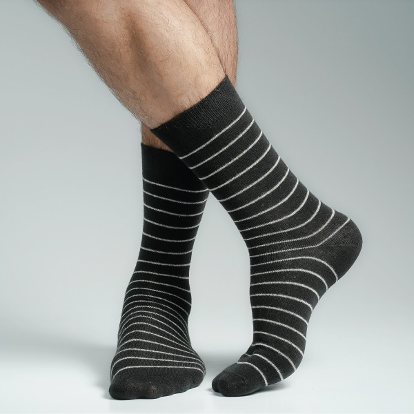 Black Color Premium Formal Long Socks [mb139-men-L-01bl]