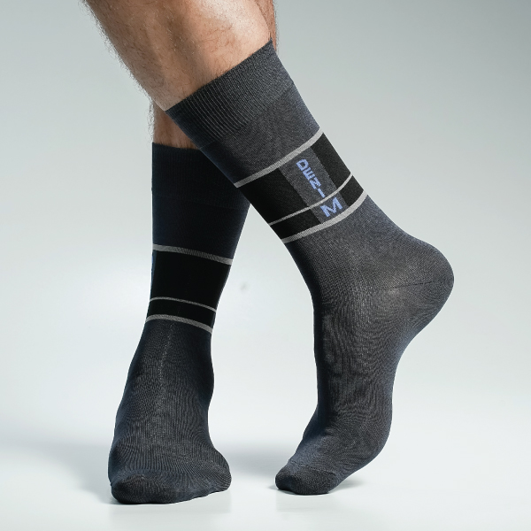 Charcoal Color Casual Long Socks [peoples-men-L-10chr]