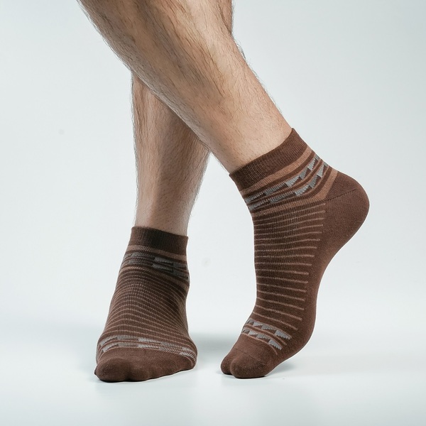 Chocolate Color Casual Ankle Socks [action-men-A-25ch]