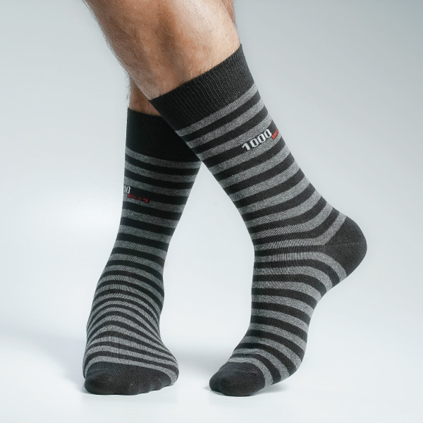 Black Color Casual Socks [stmiles-men-L-07bl]