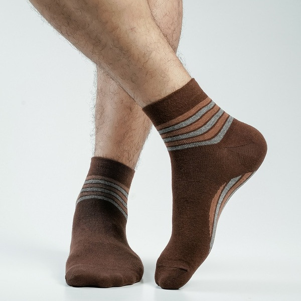 Chocolate Color Casual Cotton Socks [bstar-men-A-24ch]