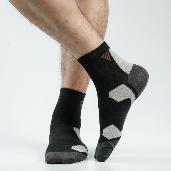 Black Color Casual Ankle Socks [speed-men-A-20bl]