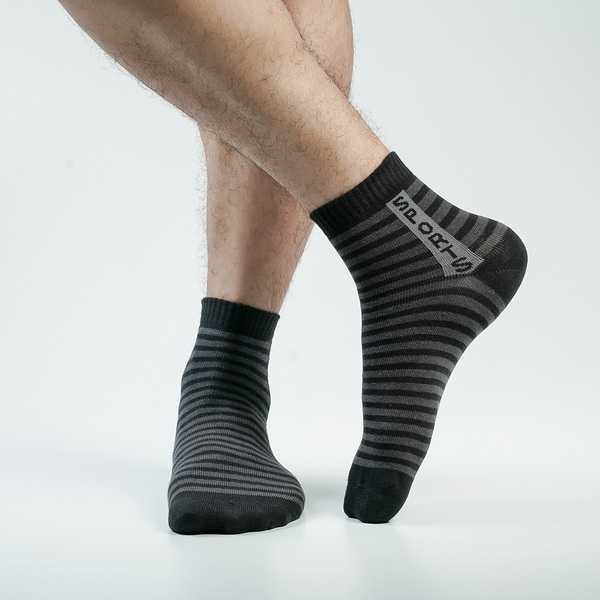 Black Color Casual Ankle Socks [action-men-A-09bl]