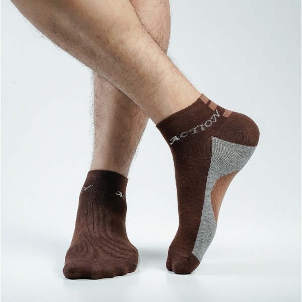 Chocolate Color Casual Ankle Socks [action-men-A-17ch]