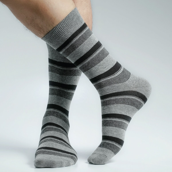 Ash Color Casual Long Socks  [swan-men-L-48as]