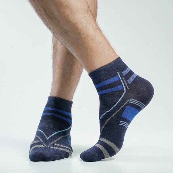 Navy Blue Color Casual Cotton Socks [bstar-men-A-17na]
