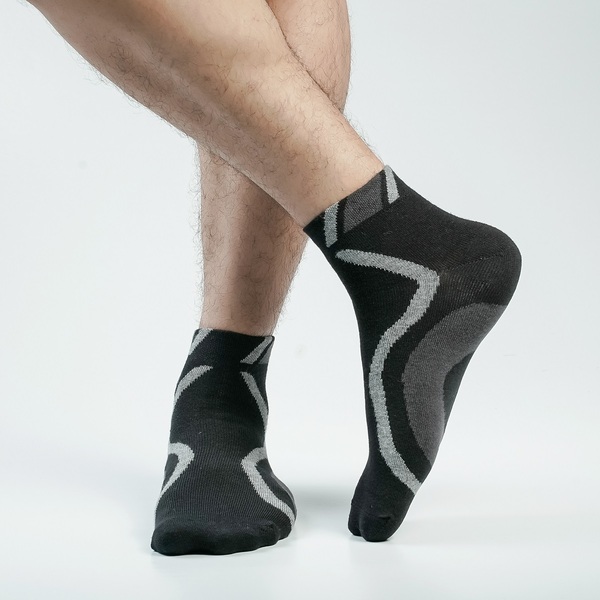 Black Color Casual Ankle Socks [action-men-A-21bl]