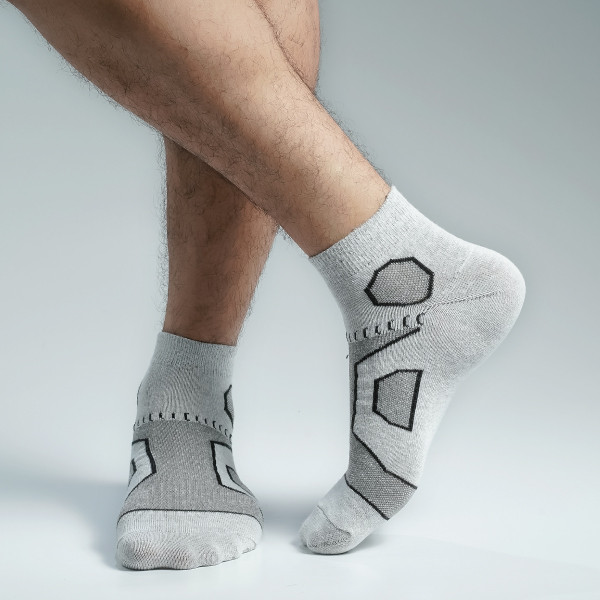 Ash Color Casual Ankle Socks  [mb199-men-A-21as3]