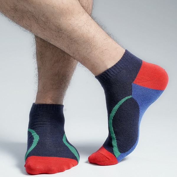 Navy Color Casual Ankle Socks [mb139-men-A-02na]