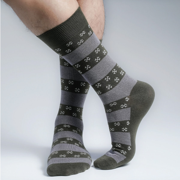 Olive Color Premium Casual Long Socks [mb139-men-L-03ol]