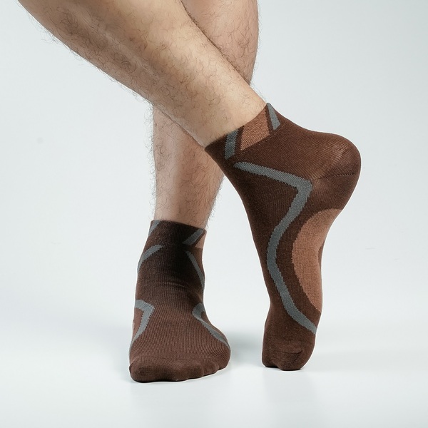 Chocolate Color Casual Ankle Socks [action-men-A-21ch]