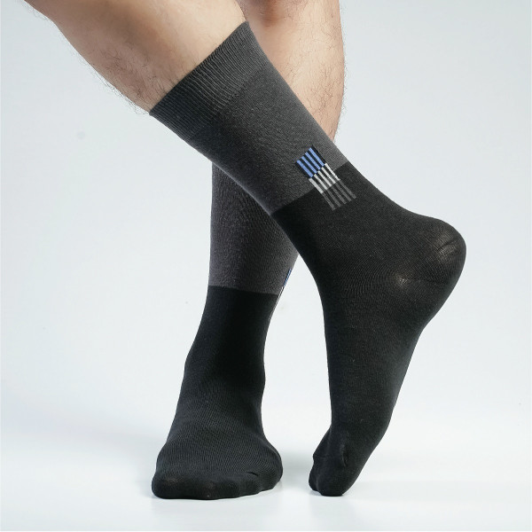 Black Color Premium Formal Long Socks [mb139-men-L-02bl]