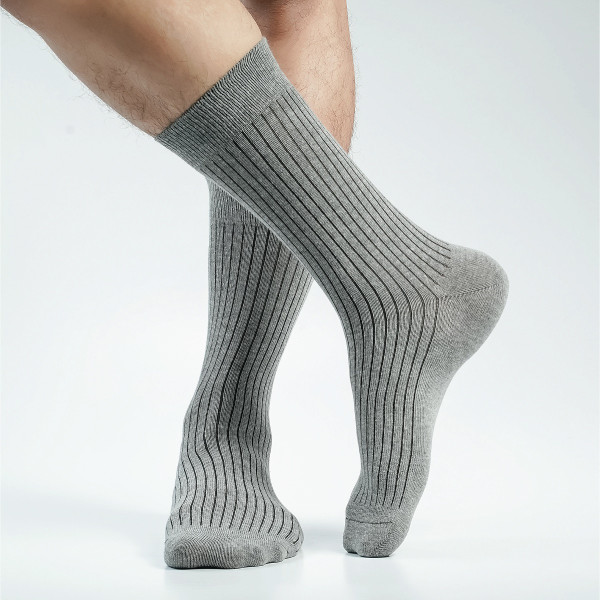 Ash Color Premium Formal Long Socks [mb159-men-L-05as]