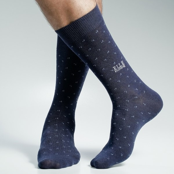Navy Color Formal Long Socks [action-men-L-02na]