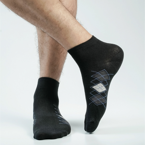Black Color Formal Ankle Socks [speed-men-A-22bl]