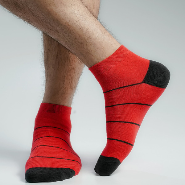 Red Color Casual Ankle Socks [mb139-men-A-03rd]