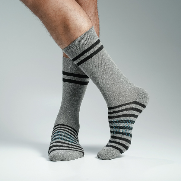 Ash Color Premium Half-Terry Casual Long Socks [spremium-men-L-01as]