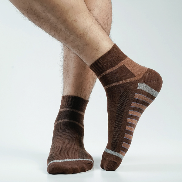 Chocolate Color Casual Ankle Socks [speed-men-A-18ch]