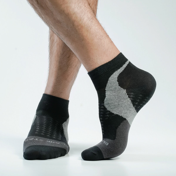 Black Color Casual Cotton Socks [bstar-men-A-12bl]