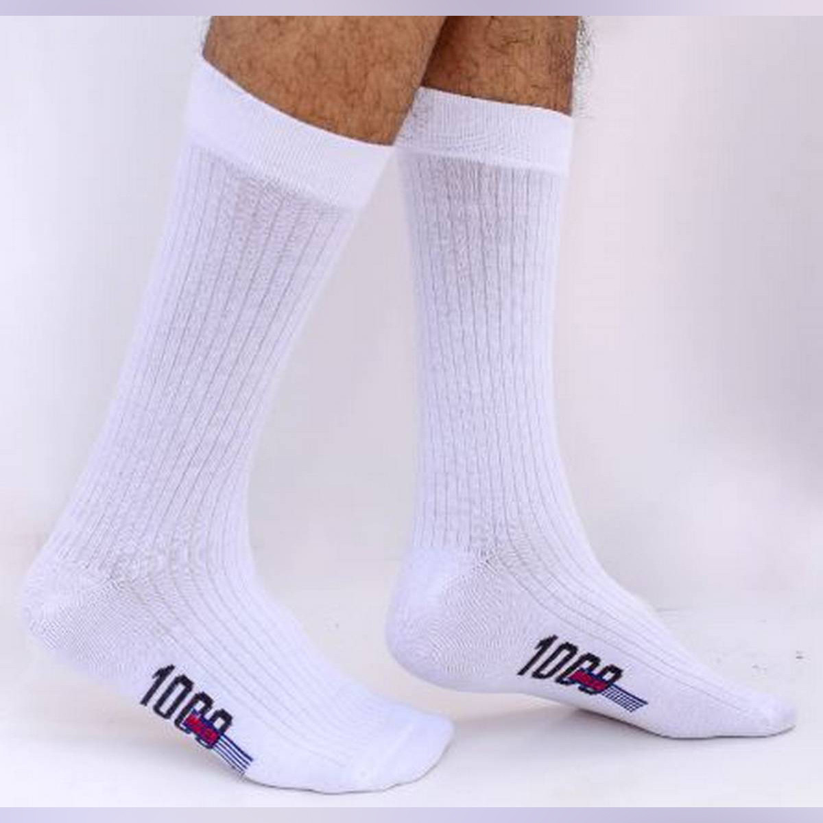 White Colour Casual Long  Socks [stmiles-men-L-10wh]