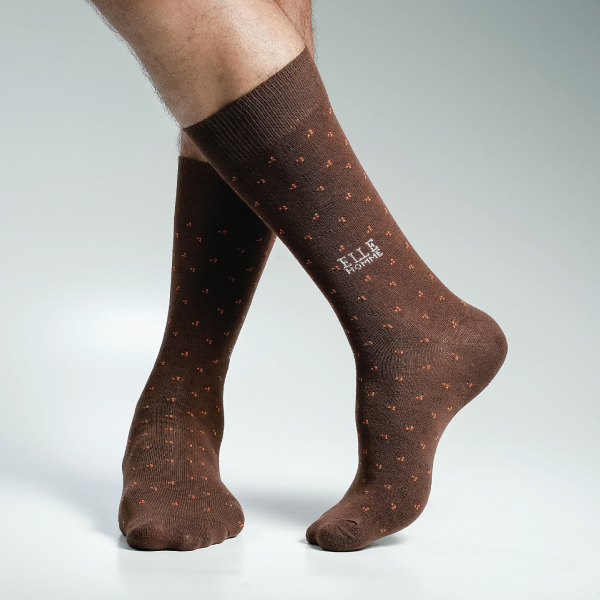 Chocolate Color Formal Long Socks [action-men-L-02ch]