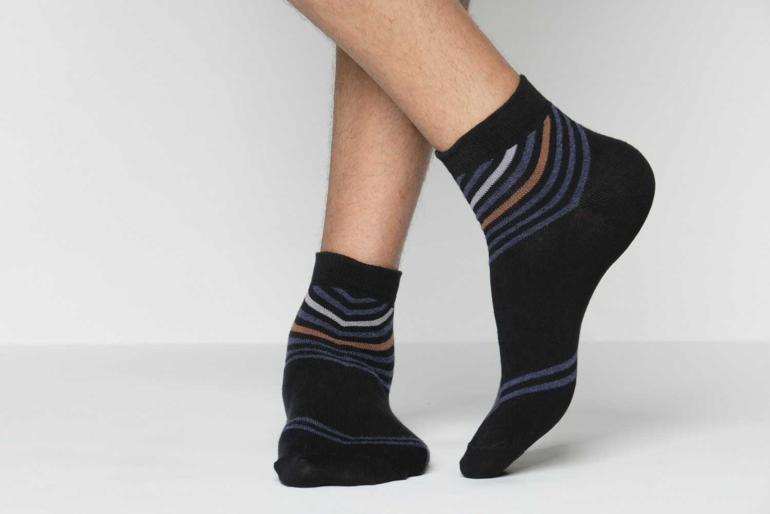 Black Color Casual Ankle Socks [pzone-men-A-01bl]
