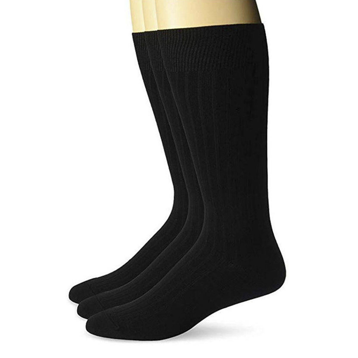 3 Pairs Plain Long Black Color Formal Combo [Combo 30]