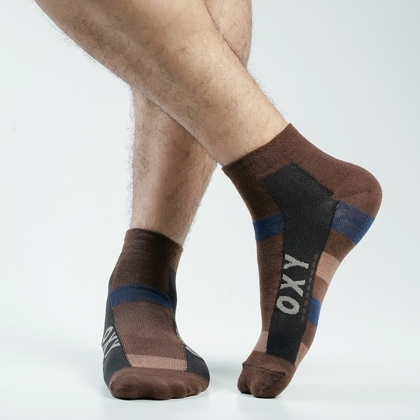 Chocolate Color Casual Ankle Socks  [soxy-men-A-01ch]