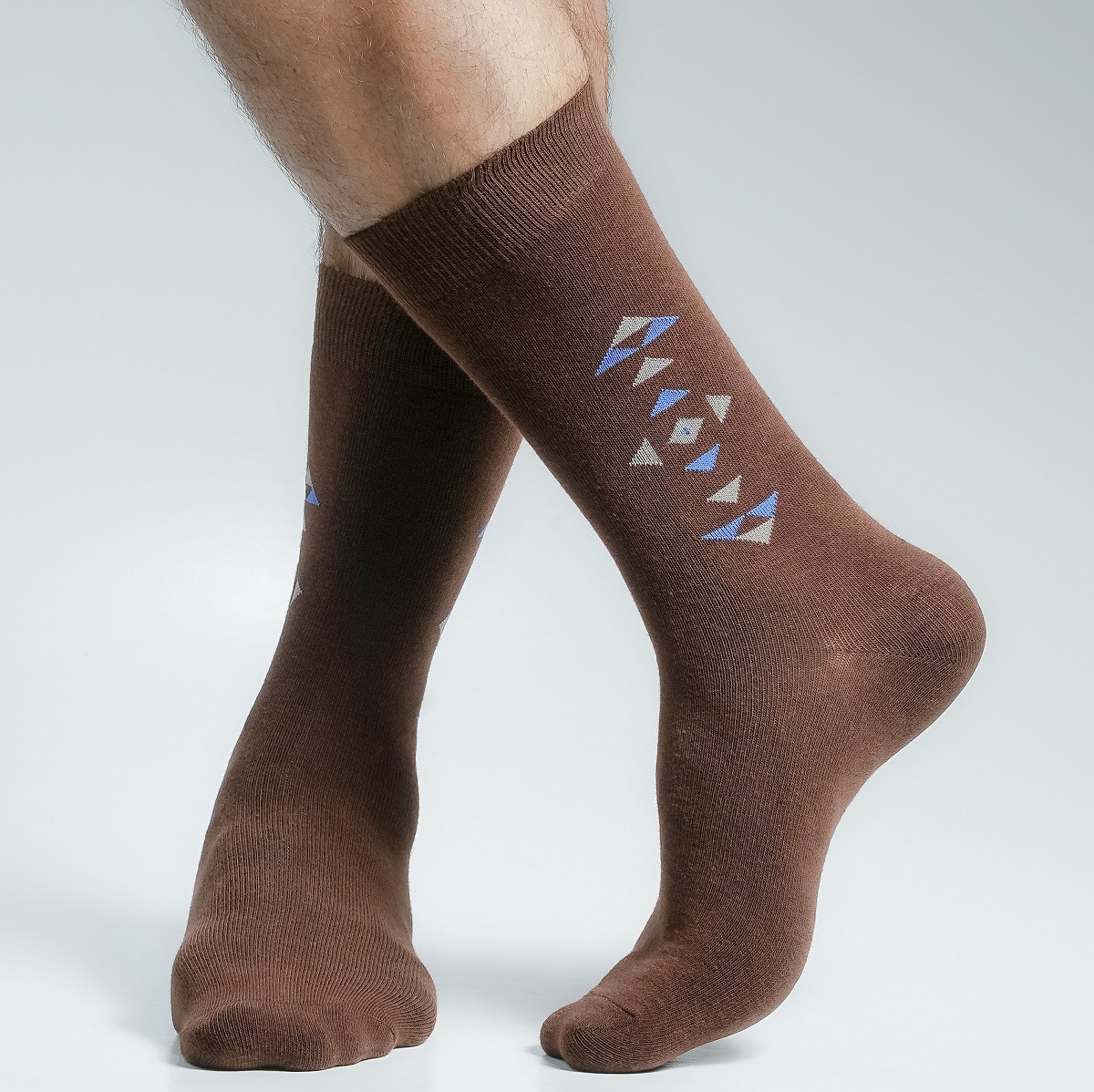 Chocolate Color Casual Long Socks  [swan-men-L-43ch]