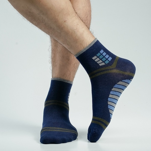 Navy Blue Color Casual Ankle Socks [xclub-men-A-16na]