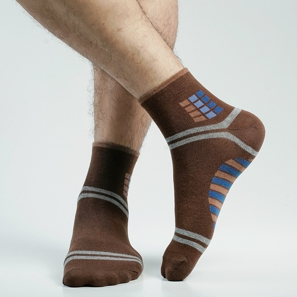Chocolate Color Casual Ankle Socks [xclub-men-A-16ch]