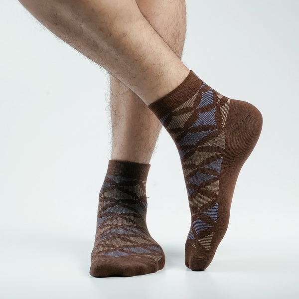 Chocolate Color Casual Ankle Socks [action-men-A-24ch]