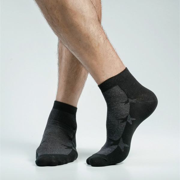 Black Color Casual Cotton Socks [bstar-men-A-13bl]