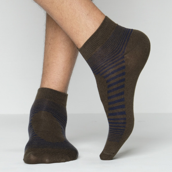 olive Color Casual Spun  Polyester Socks [sinf-men-A-04ol]