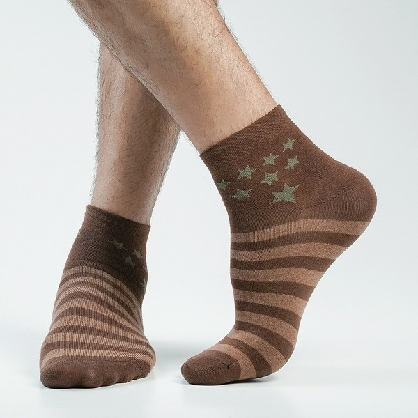 Chocolate Color Casual Cotton Socks [bstar-men-A-21ch]