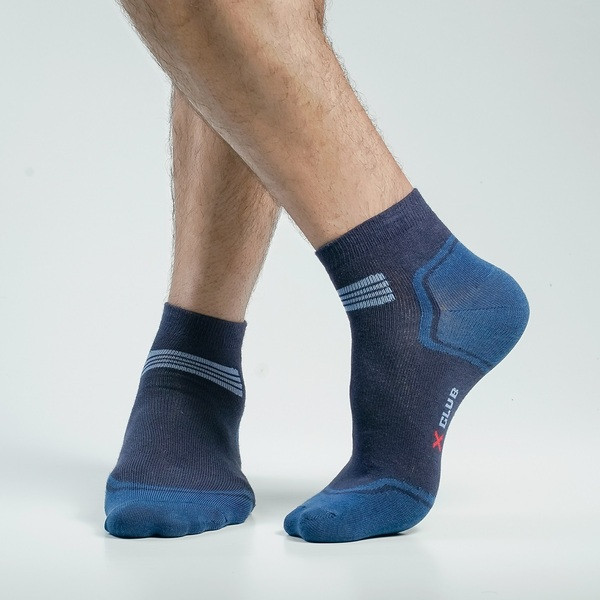 Navy Blue Color Casual Ankle Socks [xclub-men-A-15na]
