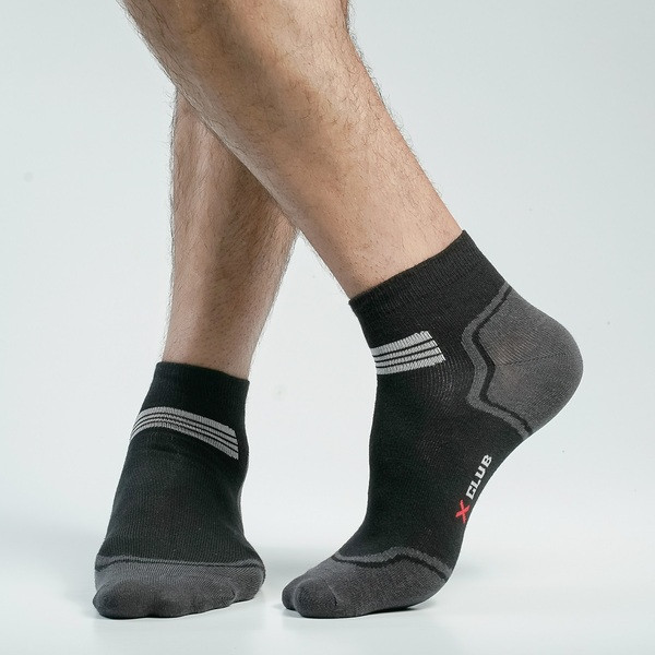 Black Color Casual Ankle Socks [xclub-men-A-15bl]