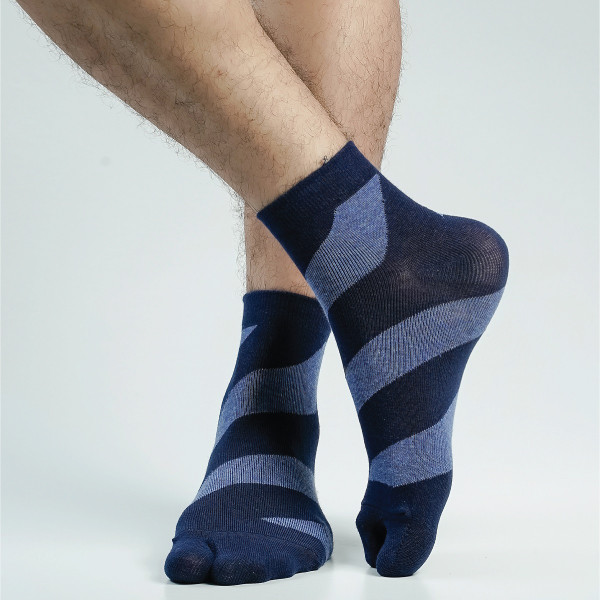 Navy Color Casual Finger Socks [mb189-men-finger-02na]