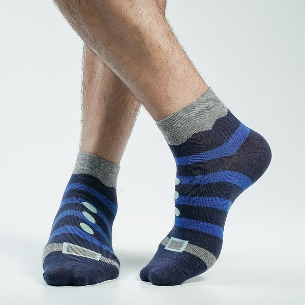Navy Color Casual Ankle Socks [sgoodwill-men-A-11na]