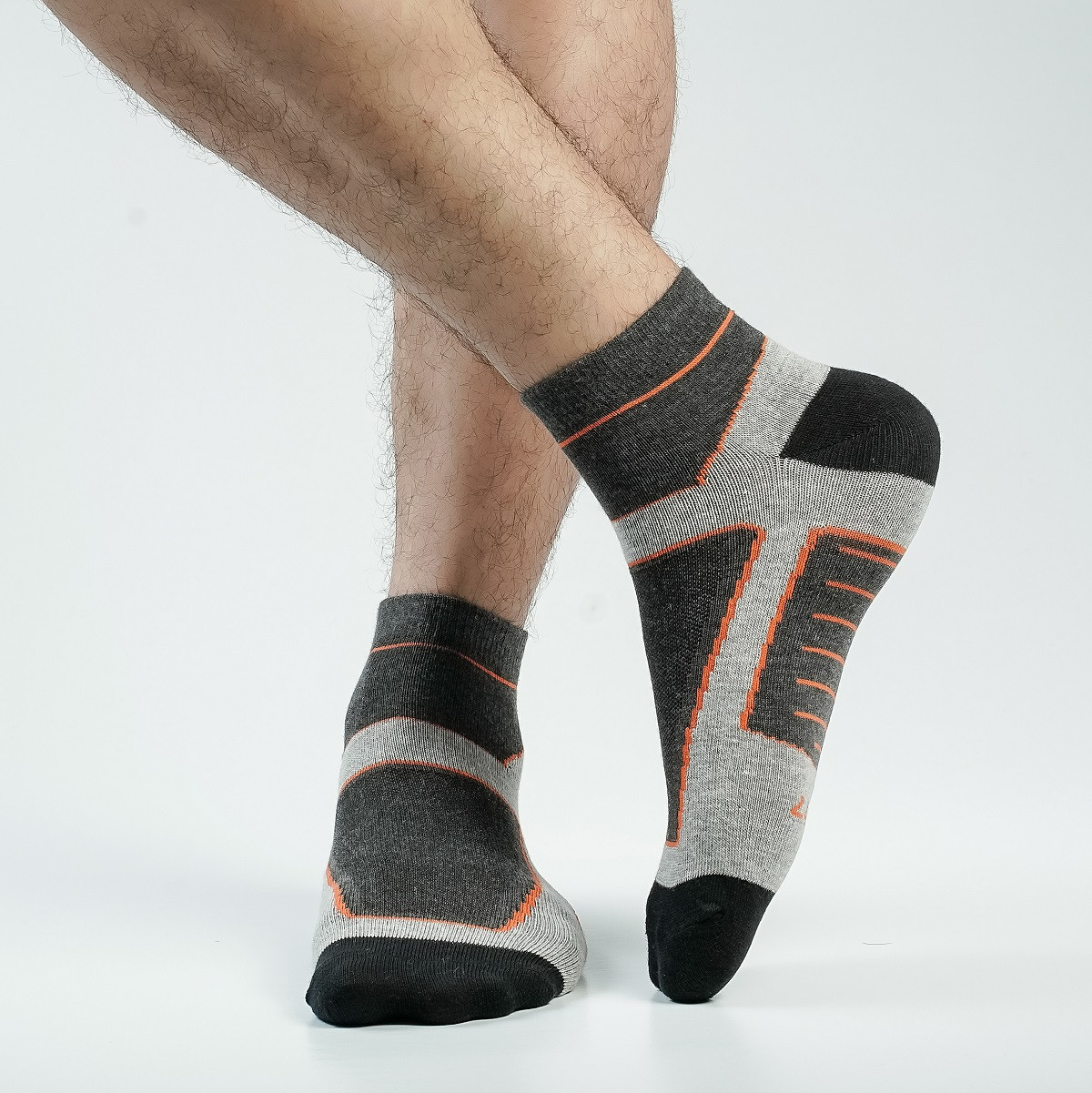 Charcoal Color Casual Ankle Socks [pzone-men-A-02chr]