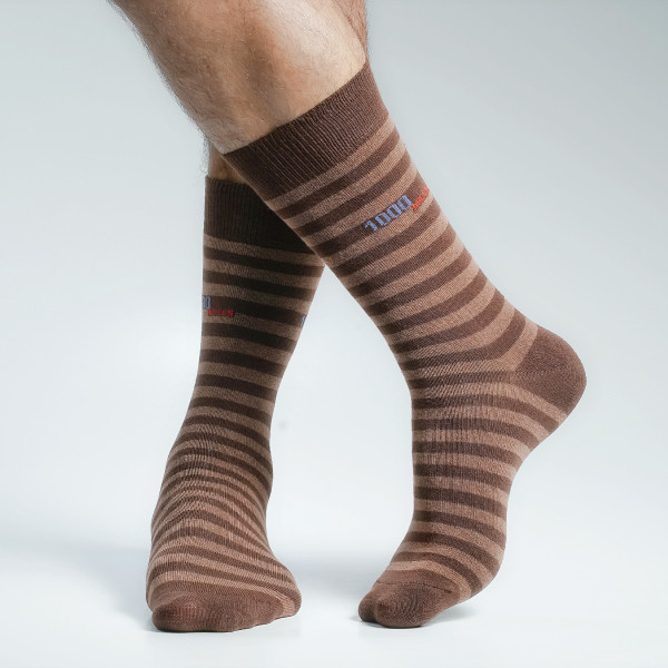 Chocolate Color Casual Long Socks [stmiles-men-L-07ch]