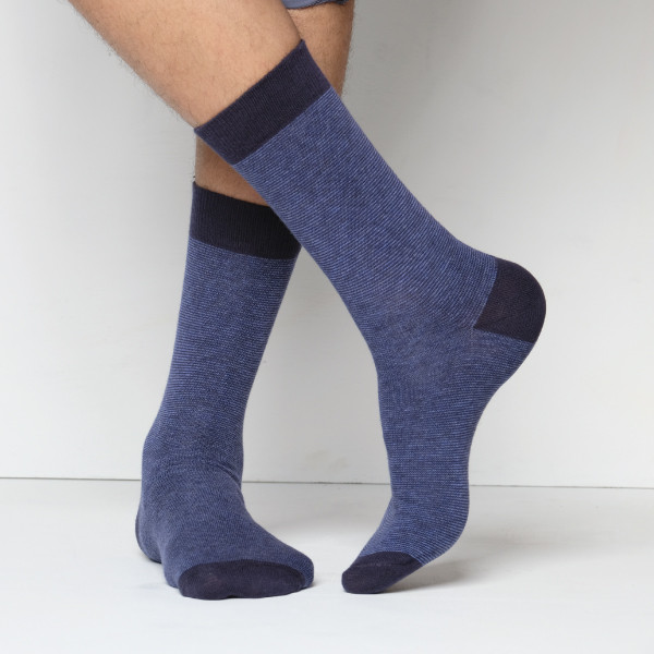 Blue Color Premium Casual Long Socks [mb149-men-L-06ml]