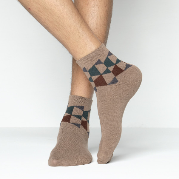 Brown Color Casual Ankle Socks  [mb199-men-A-04br]