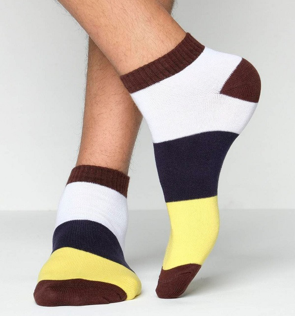 Yellow Color Casual Ankle Socks [mb149-men-A-09]