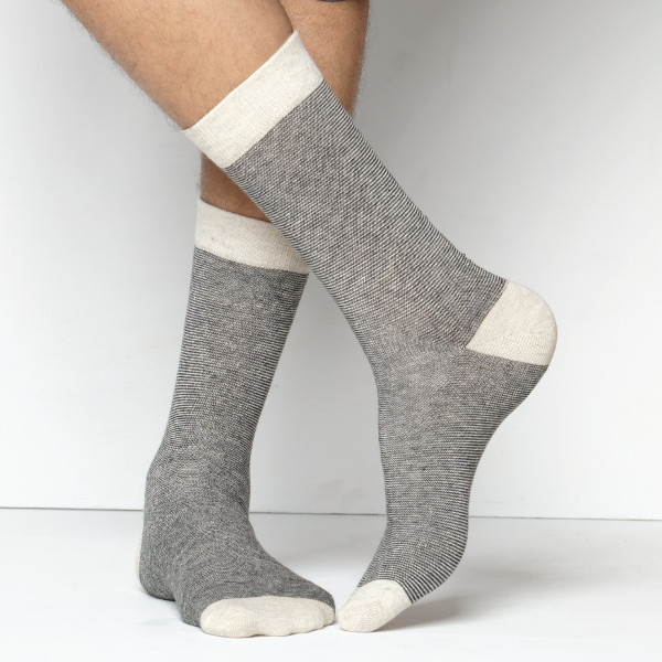 Ash Color Premium Casual Long Socks [mb149-men-L-03ml]